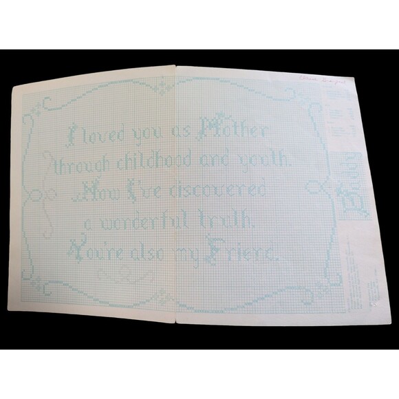 For Parents Cross Stitch Patterns Harriet Tew Leaflet 10 Mother Father 1980 - Picture 3 of 3